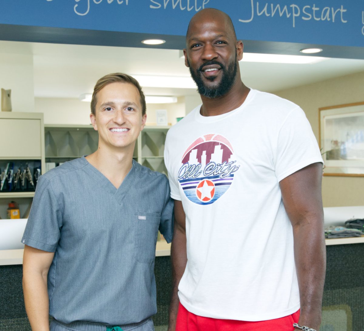 Andrew Pedersen wiith patient